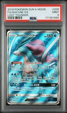 2018 POKEMON SUN & MOON LOST THUNDER #200 FULL ART/SUICUNE GX PSA 9 New Cert picture