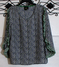 W5 Women's Top Size XL 3/4 Sleeve Multicolored Floral Round Neck picture