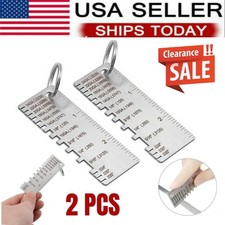 2Pcs Sheet Metal Gauge Thick Gage Measuring Tool Wire Gauge Stainless Steel US picture