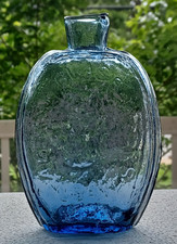 GI-28 Albany Glassworks Sapphire Blue Clevenger Reproduction Flask picture