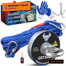 500 LBS Neodymium Fishing Magnet Kit, 2.36 Inch Magnet Fishing picture