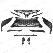 11PC For Camry SE 2021-2024 Gloss Black Grille Bumper Headlight Moulding trim picture