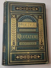 Antique 1880 Poetical Quotations RARE 13,600 Quotes Gold Gilding 500+ Authors  picture