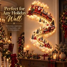 Christmas Magic Trail Wall Light - Santa Sleigh Reindeer LED picture
