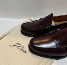 J.Crew Men’s Burgundy Leather Penny Loafer Slip-On Shoes Size 11 picture