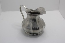 Rare Vintage French Pewter Scalloped Pitcher picture