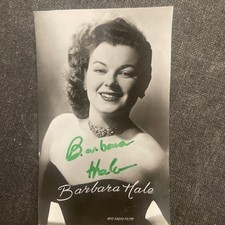 Vintage Barbara Hale Cinema Postcard Autograph Signature Dedication picture