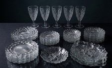 Fostoria American Clear Glassware 50+ Pc Set - Plates Goblets Bowls Serving picture