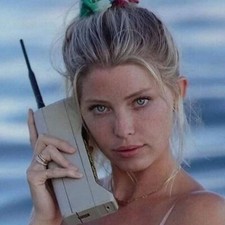 1983 Motorola DynaTAC 8000x Cell Phone (Pretty Girl) | POSTER 24 X 24 Inches picture