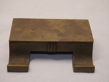 Antique Brass Bronze Desk Stamp Box Pen Holder Marshall Fields made in Austria picture