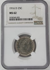 1916 Denver Silver Barber Quarter Dollar - Incredible Luster and Eye-appeal picture