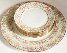 New ROSENTHAL rare FLORAL GOLD pattern 1 DINNER PLATE & 6 BREAD PLATES Germany picture