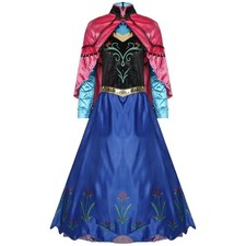 Princess Anna Dress Cosplay Costume Women's Frozen Snow White Dress Full Set picture