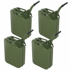 4PC 5 Gallon Military Style Jerry Green Can Storage Steel Tank 20L picture