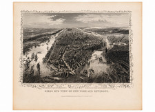 New York Bird's Eye View Environs Vintage RARE Print Kimmel & Voigt 1877 picture