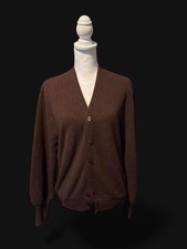 Vintage Arnold Palmer Robert Bruce Cardigan Sweater Brown Wool Blend made in USA picture