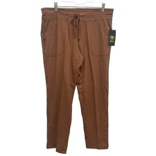 New Athletic Work Women Coffee Brown Medium Petite Elastic Drawstring Yoga Pants picture