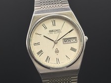 EXC+5 Vintage 1978 Seiko LORD 7853-7010 Silver Day Date Quartz Men's Watch JAPAN picture