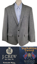 J.Crew Ludlow Blazer Mens 46R Moon Yorkshire Tweed English Wool Gray Sport Coat picture