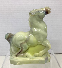 Vintage Boyd Joey The Horse Art Glass Figurine Lime Yellow Slag Cadmium Glows picture