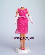 Audrey Hepburn Chic Sheath Pink Satin Dress Tiara Fashion fo Barbie Doll picture