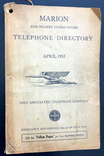 VINTAGE 1952 MARION OHIO TELEPHONE DIRECTORY BOOK picture