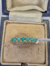 Vintage 9ct Turquoise Eternity Style Ring Size 
