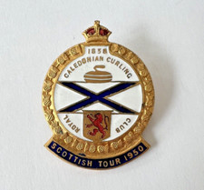 Vintage Royal Caledonian Curling Club RCCC Scottish Tour 1950 Pin RARE Kirkwood picture