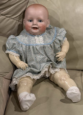 Antique 20” Georgene Averill Bonnie Babe Bisque Doll 1005/3652 Creepy picture