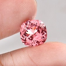 AAA Natural Ceylon Padparadscha Sapphire Loose Cushion Cut Gemstone 8x8 MM picture