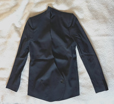 Theyskens' Theory Black Satin Swallowtail Blazer Jacket Double Button US Size 4 picture
