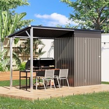 5x3 FT Outdoor Storage Shed & Hardtop Gazebo Combo | 10x4 FT Metal picture