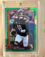 Topps 2025 Chrome Caleb Williams Chicago Bears Rookie #52 Green Leather /99 picture