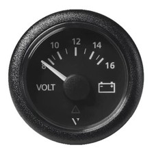VDO A2C59512545 Marine 2-1/16 [52mm] Viewline Voltmeter - 8-16v - Black Dial picture