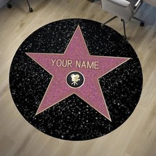 Personalized Hollywood Star Round Rug Custom Name Celebrity Gift picture