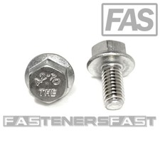 (25) M6 x 1.00 x 12 Stainless Steel DIN6921 A2 Hex Flange Bolts M6x12mm Flange picture