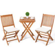 Tozey Chillrest 3-Piece Acacia Wood Folding Patio Bistro Set picture