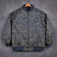 Vintage Brooklyn Mint Notorious BIG Reversible Bomber Jacket Mens XXL Blue Gold picture