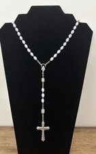 Vintage Italian Roma Rosary - Mother-of-Pearl Style Beads, 19 inch picture