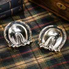 Pair Sampson Mordan Antique English Sterling Silver Horse Dish Catchall picture