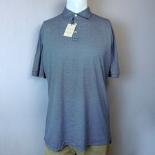 Peter Millar Polo Mens Large 2XL Navy Blue Striped Crown Comfort picture