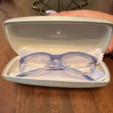 Swarovski Women's Rectangle Eyeglasses Frames Blue Plastic Solid Pattern picture