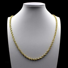 10K Yellow Gold Necklace Gold Rope Chain 2.5mm 16