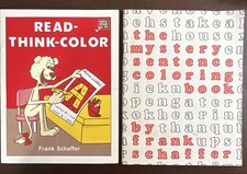 Vintage 1974 Frank Schaffer Workbooks Lot: Read-Think-Color & Mystery Sentence picture