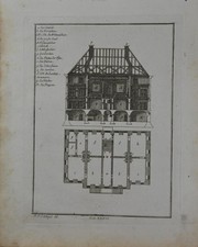 Antique 1774 Engraving Art 18th Century Architectural Art Original History picture