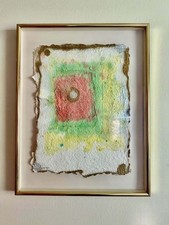 Original Contemporary Abstract Painting on Handmade Float-Mounted Paper picture