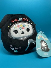 Squishmallows Halloween Day of Dead Jane the Grim Reaper 5 Inch Soft Plush New picture