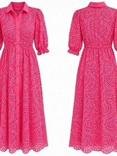 Lilly Pulitzer Amrita Midi Shirtdress in Pink Isle Swirly Fern NWT picture