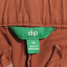 dip Women’s Brown Solid Pants Size 18 Regular Button Closure picture