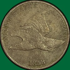 1858 LL Large Letters Flying Eagle Cent Choice Extremely Fine XF+/AU Coin #48879 picture